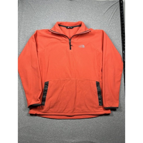 The North Face Fleece Jacket 1/4 Zip Orange Women's L Pullover Lightweight - Picture 1 of 8